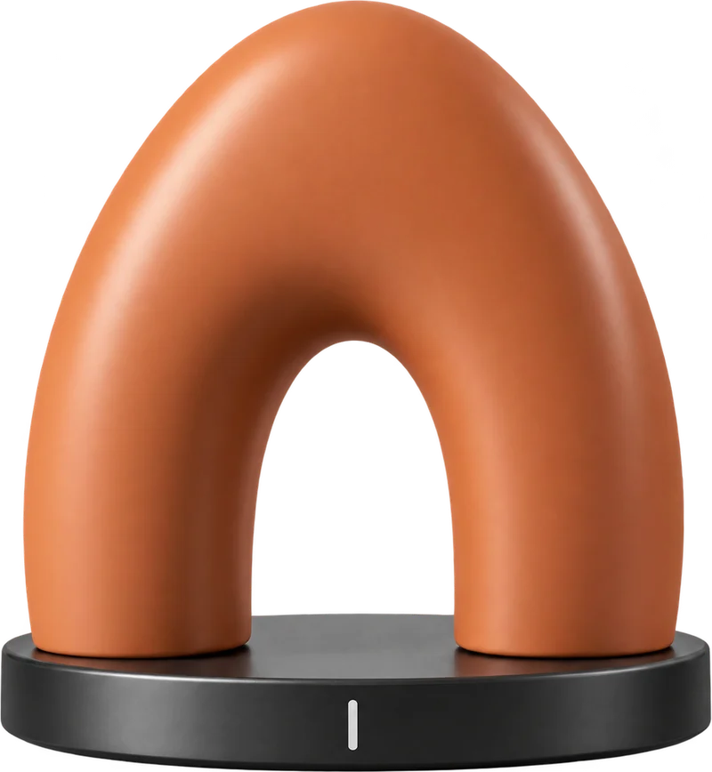 Orangefarbene Figur