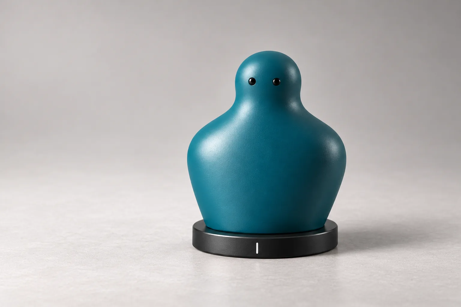 Die blaue Figur „Mobilitätstrainer“ auf ihrem schwarzen Sockel